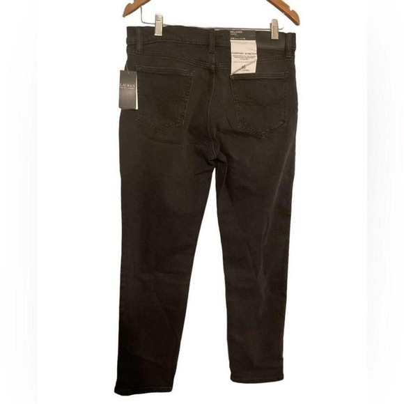 NWT Lauren by Ralph Lauren black‎ relaxed taper jeans size 6 - Picture 6 of 7